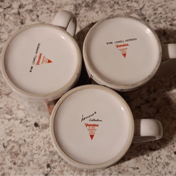 1980's Vintage Vandor Cat Mugs, Made In Japan, Pumpkin Fishbowl & Hammock Cups - Picture 8 of 10